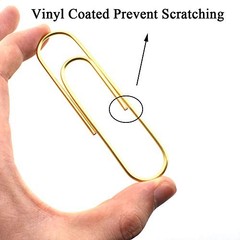 HAHIYO Paperclips 4 inch (100mm) Extra Large Paper Clips Gold 4 inch Giant