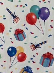 PARTY OVER HERE Stickers (26pcs)Hallmark•Balloons •Celebrate•Birthday•Presents•