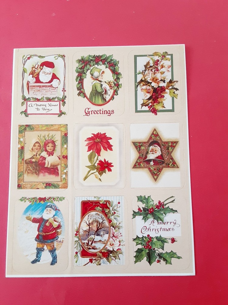 vintage 80’s Eureka Victorian xmas sticker sheet