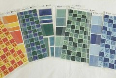 NEW Lot 8 Pkgs Woodstone Alphabet Tile Stickers Blue Green Orange Yellow -F