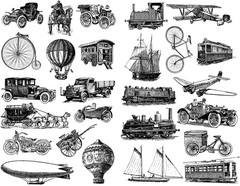 Retro Traffic Vehicles Ships Aesthetic Precut Cute Aesthetic Diary Travel Paper