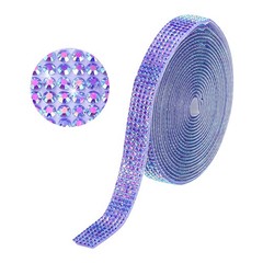 Self Adhesive Rhinestone Strips 3 Yards 0.4 Inch for Craft,Dark Purple AB