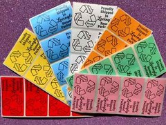 RECYCLED PACKAGING STICKERS 2.25″ LABELS SEALS SHIPPING SCRATCH RESISTANT ECO