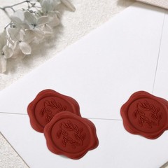 60Pcs Olive Branch Wax Seal stickers Brownish red Envelope Seal Stickers