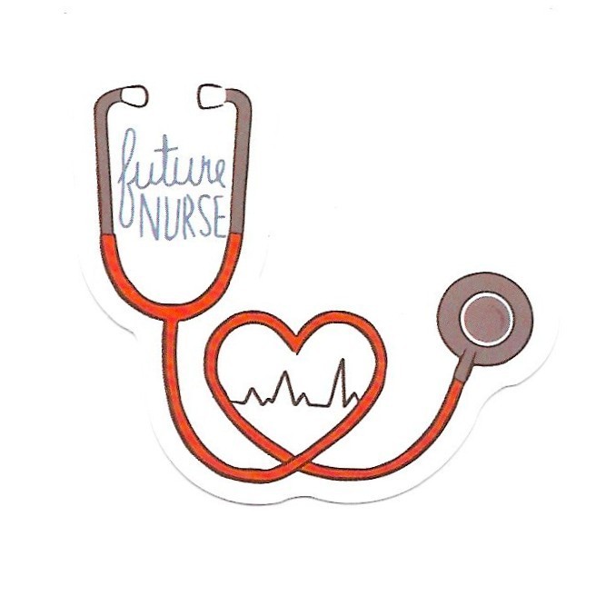 Future Nurse Stethoscope Heart EKG Die Cut Vinyl Sticker Decal Medical