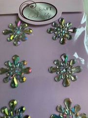 3D ADHESIVE GEMSTONE CLEAR GEMSTONE FLOWER SHAPE 6 PCS