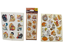 VTG American Greetings Stickety Doo Da Stickers 4 Sheets Thanksgiving Teachers