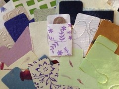 LIBRARY CARD POCKET Die-Cut(4pc) Approx.3″x1-3/4″Handmade Paper •Journaling•Deco
