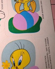 Vintage Hallmark Stickers Looney Tunes Easter Bugs Bunny Tweety 1 Sheet