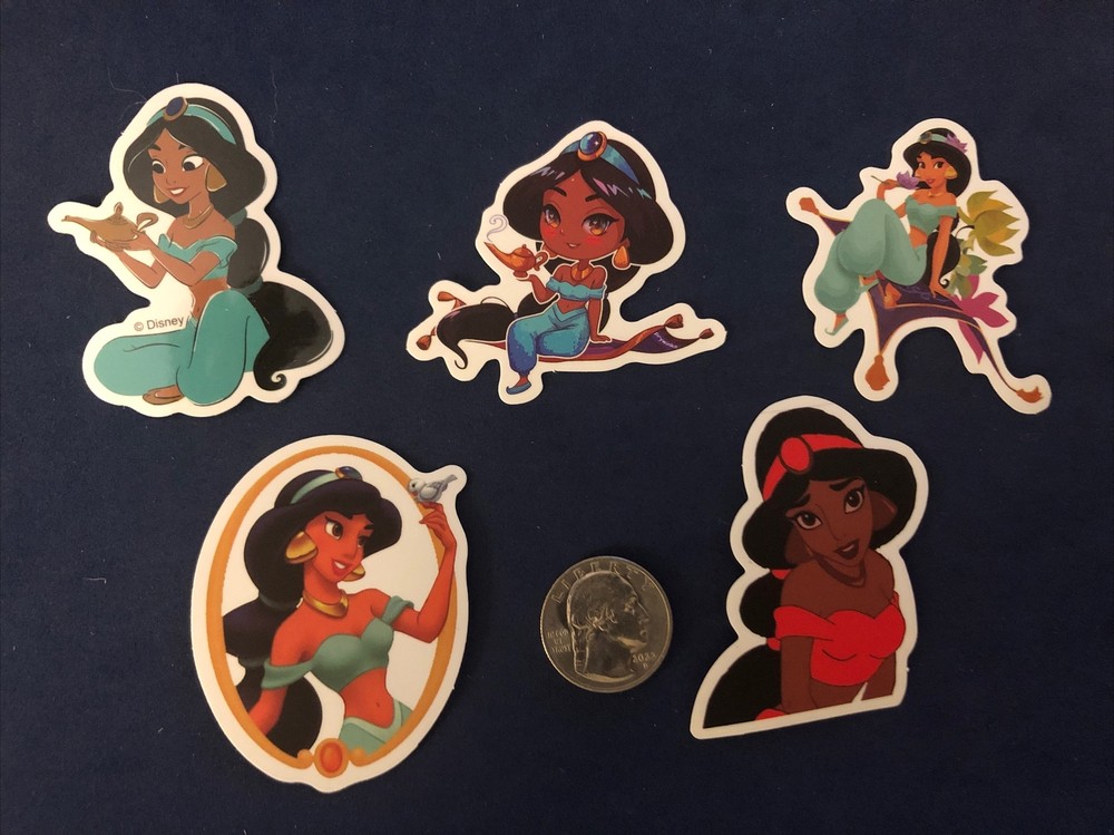 Disney Stickers – Disney Jasmine from Aladdin Lot of 5 Stickers.