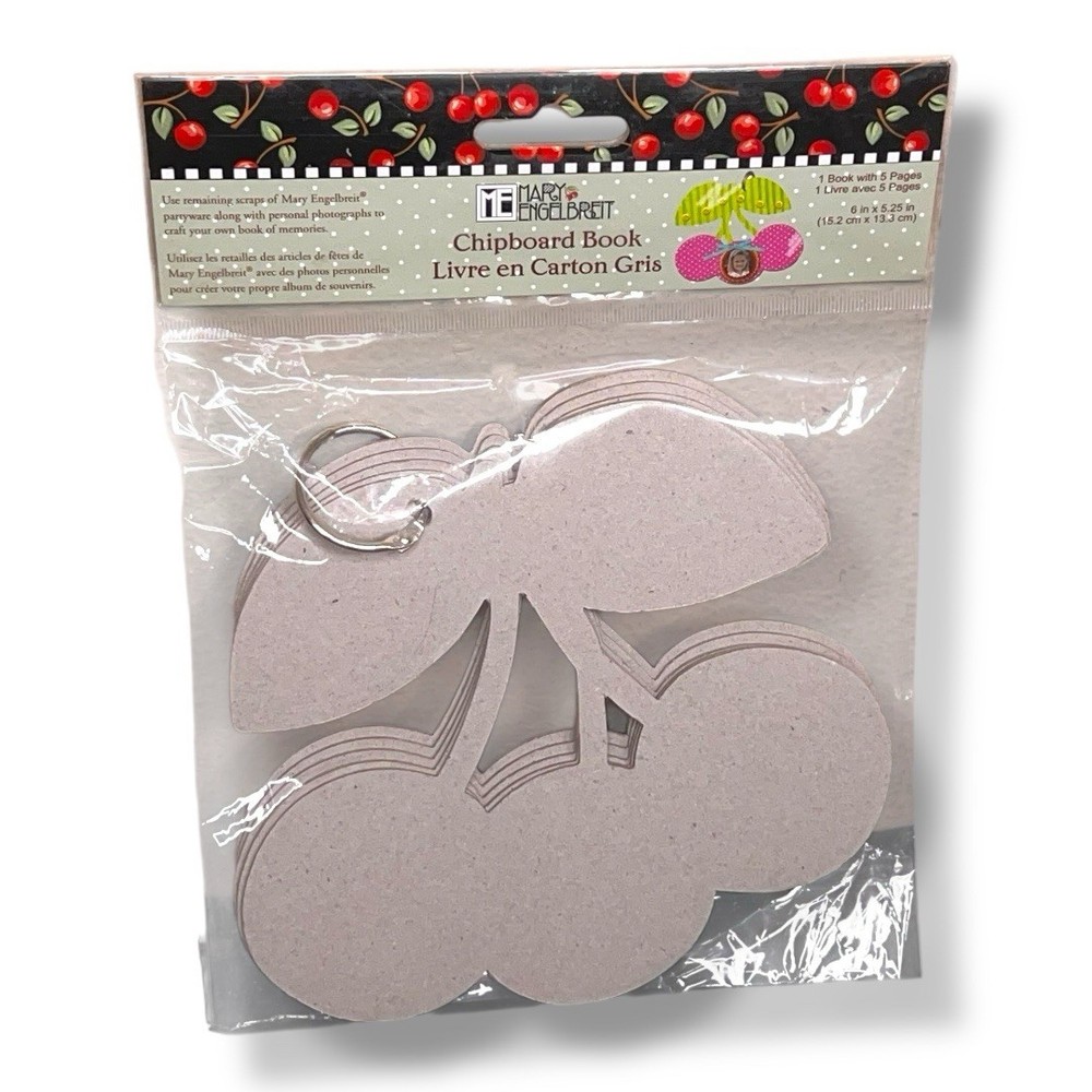 MARY ENGELBREIT Chipboard Cherry Cherries Tag 5 Pages Mini Scrapbook Ring Bound