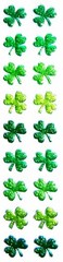Shamrock Clovers St. Patrick’s Puffy Foil Stickers Seals 2″ X 8.25″ Strip #13