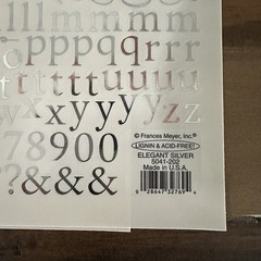 Frances Meyer Elegant Gold Silver Alphabet Stickers Set of 4 Scrapbook Craft