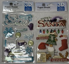 Christmas 3D Embellishments Stickers Scrapbooking Cards Crafts Paper House Lot 2