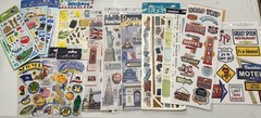 Lot of 14 Scrapbook Stickers Travel Retired NYC Road Trip Stickopotamus Sticko