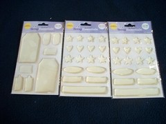 Lot of 3 pkgs Scrapbooking Craft JoAnn Scrap Essentials CLEAR SHAPED BUBBLES TAG