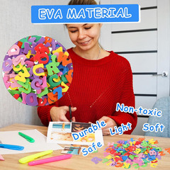 260Pcs Letter Stickers Small Foam Letter Stickers for Crafts, 10 Colors Self Adh