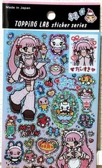 GAIA Topping LAB Part-time Job Sticker Girl Cafe Sweets Animal Kawaii MADE JAPAN