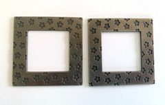 Lot of 2 Making Memories FLOWERS SQUARE CHARMED FRAMES 2-1/4″ X 2-1/4″