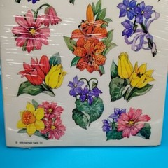 Vtg Hallmark Stickers Colorful Flowers Floral 4 Sheets New In Package 1979