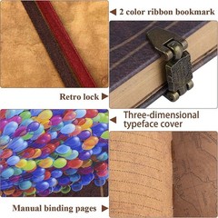 DIY Handmade Scrapbook – 148 Pages Retro Embossed Cover Travel Diary & Memory Al