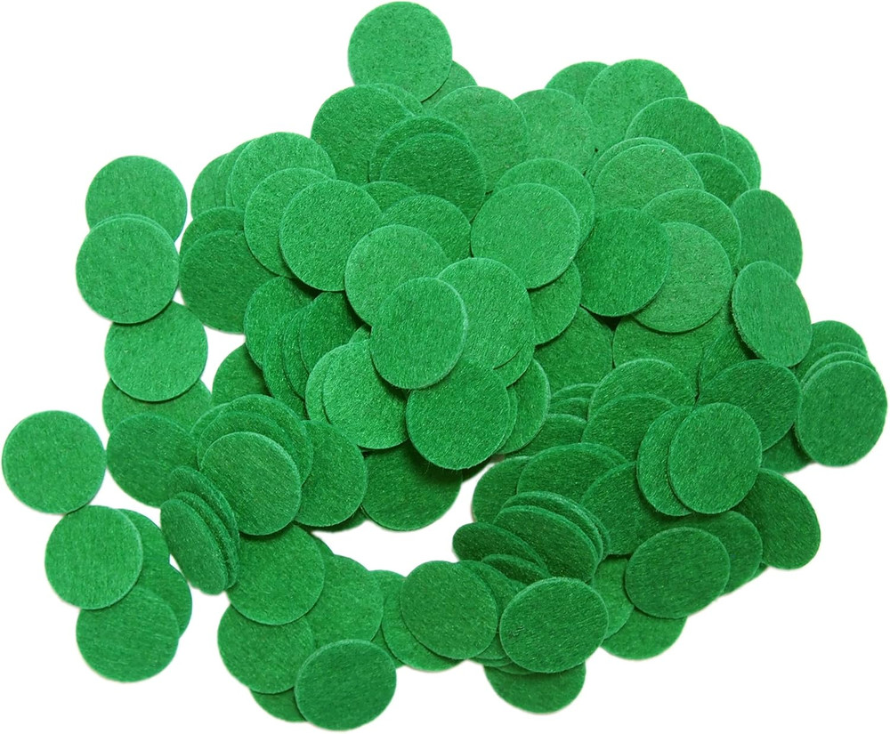 Green Felt Circle Stickers (1 Inch – 100Pc)