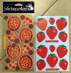 Lot (16 pcs) STICKOPOTAMUS Baking, Groceries, Pizza, Fast Food Binder Stickers