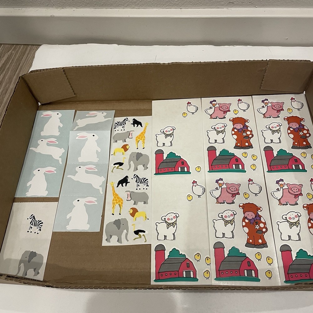 VTG Mrs Grossman’s Stickers Frances Meyer Farm Animals Zoo Lot 80s 90s Barn Cow