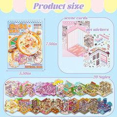 20 Sets DIY 3D Sticker Scene Collection – Cute Cartoon House Stickers