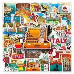 50 PCS Itanly Travel World Stickers Italian City Landmark Vacation Waterproof