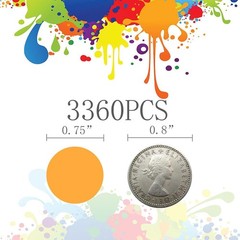 Koogel 3360PCS Colored Dot Stickers Round Coding Labels, 12 Color Polka Circl…