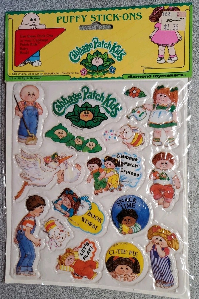 Cabbage Patch Kids 1983 «The Legend Of…» Sealed Style 6 Puffy Stickers Set