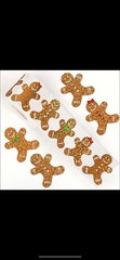 40 PCs 1” Christmas Sparkly Gingerbread Stickers Scrapbook Gifts Small Business