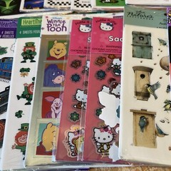 Lot of 29 SEALED Sticker Packages Hallmark Heartline Snoopy Holiday Hello Kitty