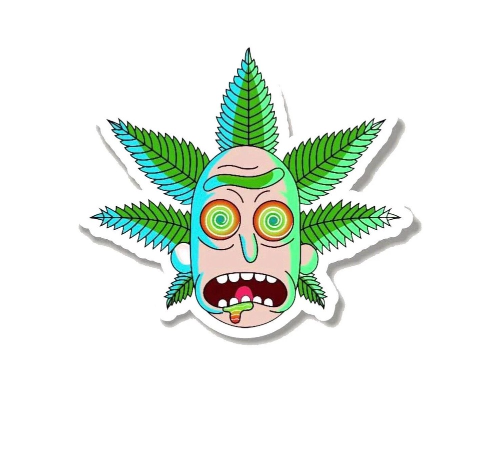 Pot Head Rick 420 Weed Rick and Morty Waterproof Die-Cut Sticker