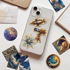 10pcs Astrological Steampunk Stickers- Scrapbook, Journal, DIY Crafts & Cards