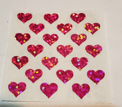 RARE Sandylion sticker hearts Mother of PEARL mini prisma glitter fuzzy 7 mod