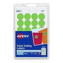 Colored Dot Stickers – Removable Neon Green Circle Labels, 3/4 Inch, 18 Packs