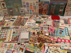 Huge Lot Art / Journal / scrapbooking 1025+ Supplies Stickers EMBELLISHMENTS NEW