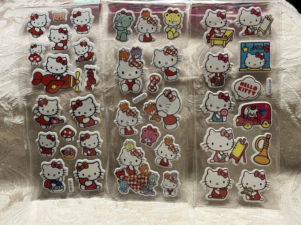 Retro Vintage Look Hello Kitty 3D Bubble Puffy Stickers 3 sets (#37)
