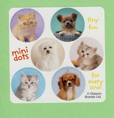 60 Rachael Hale Mini Dot Stickers – Cats, Dogs, Kittens, Puppies – Party Favors