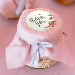 Ivory Floral Thank You Stickers / 1000 Gratitude Envelope Seals Roll / 1.5″ R…