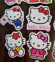 STICKERS x 10 Kitty Painter Lollipop Balloon Flag Flowers Dress JE23