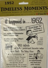 IT HAPPENED IN 1952 Timeless Moments Mylar Stickers(5”x12”) Years•Card Making•