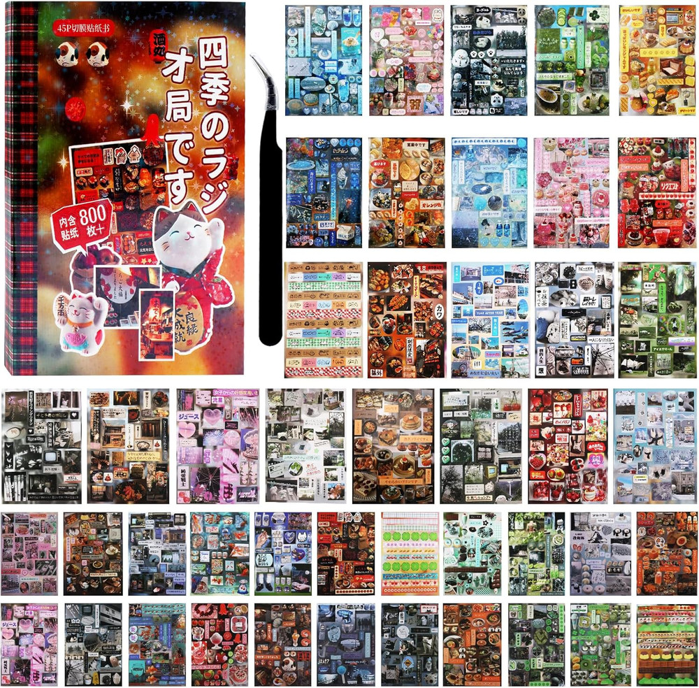 800Pcs Cute Scrapbook Stickers Travel Y2K Japanese Sticker for Adult Kawaii Kor