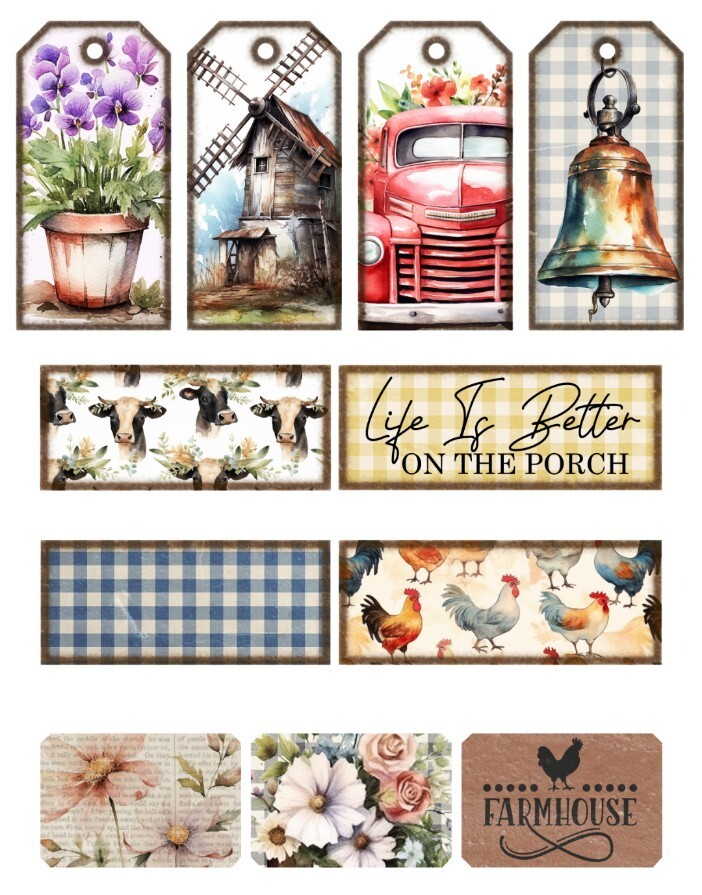 Country Farmhouse Embellishments Junk Journals Scrapbook Usa