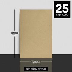 Brown Kraft Chipboard Medium Weight 30 Point 12×18 Arts Crafts Packaging Scrapbo