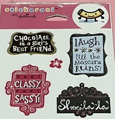 Hallmark Stickeroni Girl Power Glitter 2 Sheets Stickers
