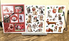 Set of 3 Vintage Christmas Dogs & Cat Sticker Sheets AGC Hallmark Loose Complete