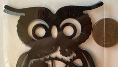 LARGE OWL GEAR Die-Cuts (2pc)Steampunk•Cogs•Sprocket •Earthtone•Machine•Antique